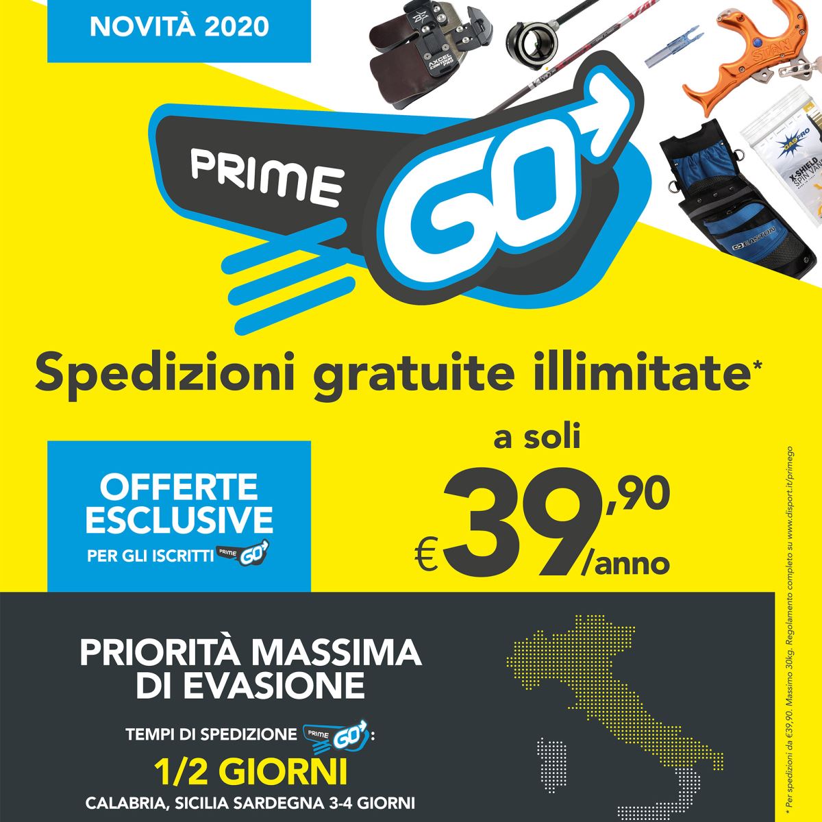 Scopri di più su Prime Go e inizia le tue spedizioni Illimitate!